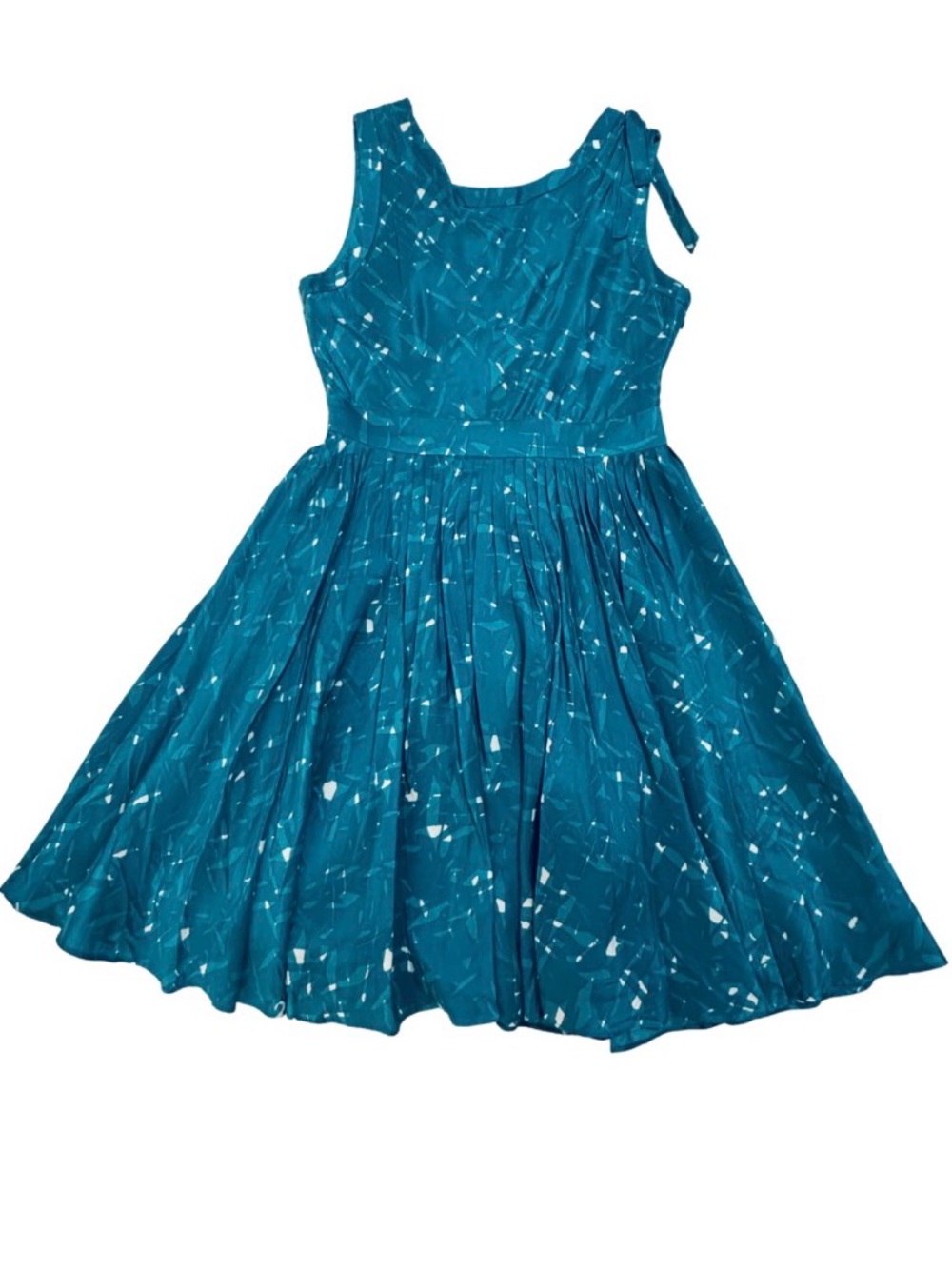 Kate Spade New York Melody Silk Pleated Dress Teal Fit & Flare Size 10 - Picture 4 of 15